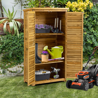 Outdoor Wood Storage Shed - Weatherproof & Secure