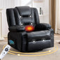 Rocker Recliner Chair with Massage and Heat for Adults,, 360°Swivel oversize recliner chair with Cup Holders, USB Charge Port, Side Pockets for Living Room,Nursery,Bedroom,Black