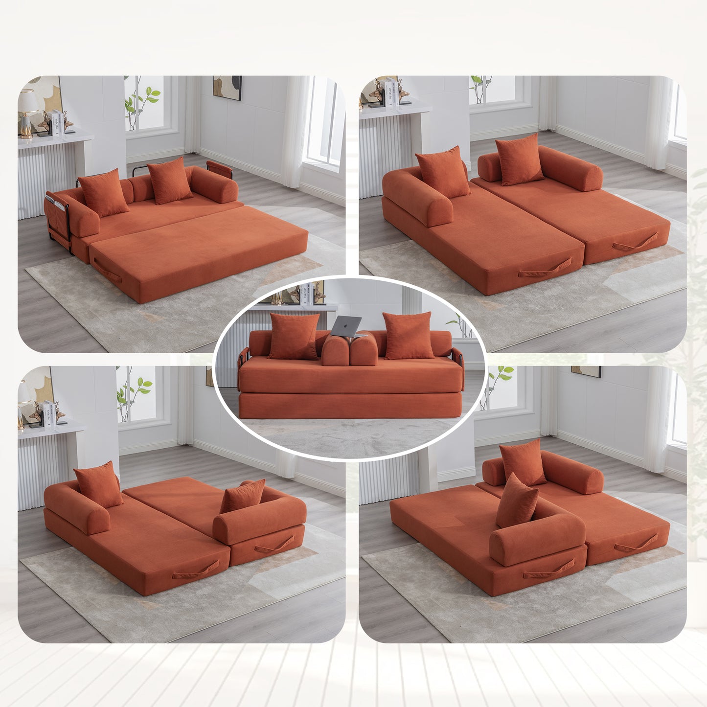 UNITED WE WIN Foldable and compressible sofa, featuring a sturdy metal frame, It allows you to freely create a personalized leisure area. A combination of modern metal and fabric for Small Spaces