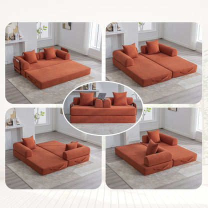 UNITED WE WIN Foldable and compressible sofa, featuring a sturdy metal frame, It allows you to freely create a personalized leisure area. A combination of modern metal and fabric for Small Spaces