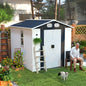 Campcraft 8x6 FT Outdoor Storage Shed, Metal Tool shed & Outdoor Storage with Lockable Doors & Air Vents, for Backyard Garden Patio, White
