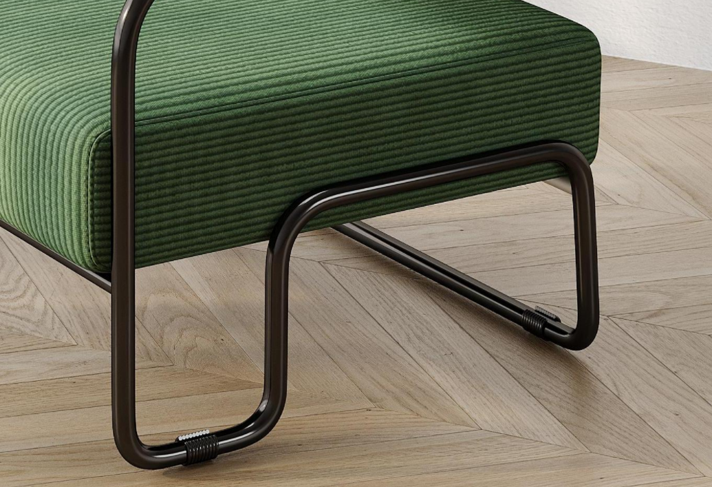Dark Green Corduroy Accent Chair - 27"L for Living Room