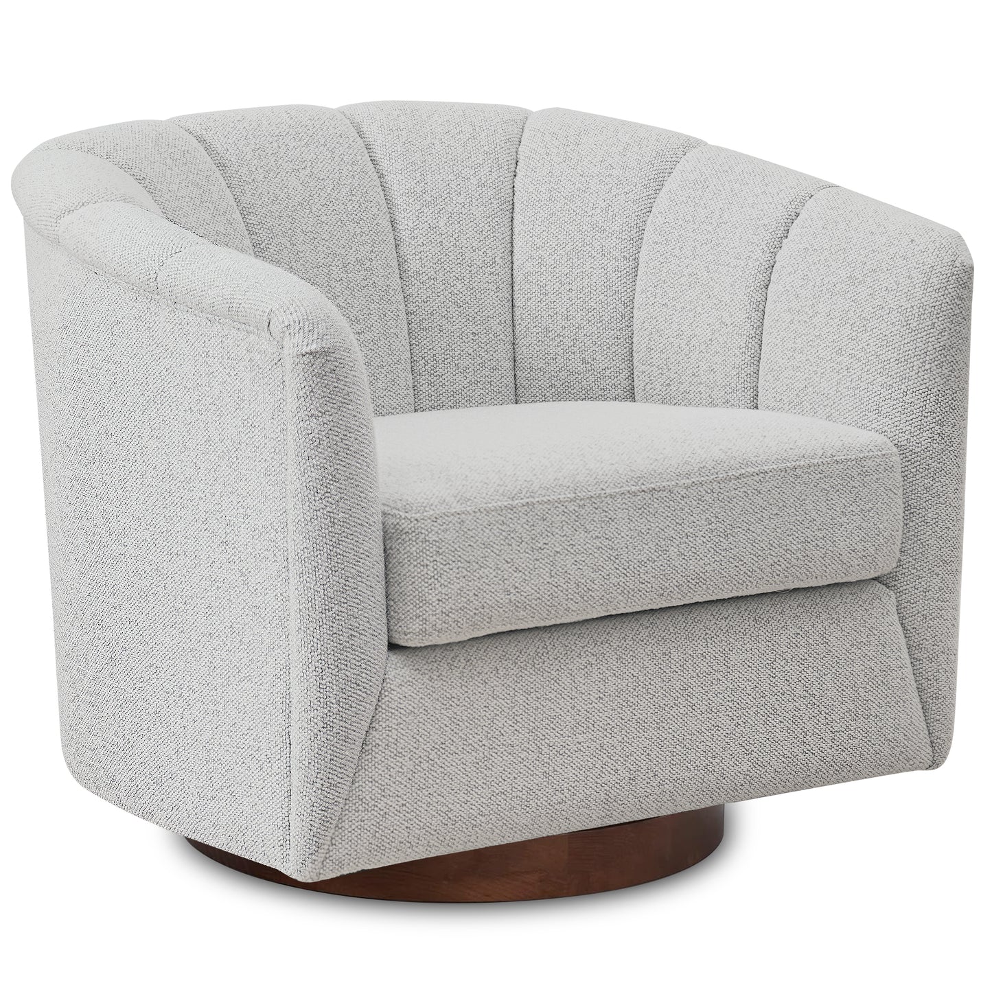 Ivory Fabric Swivel Chair - 33" Wide Comfort