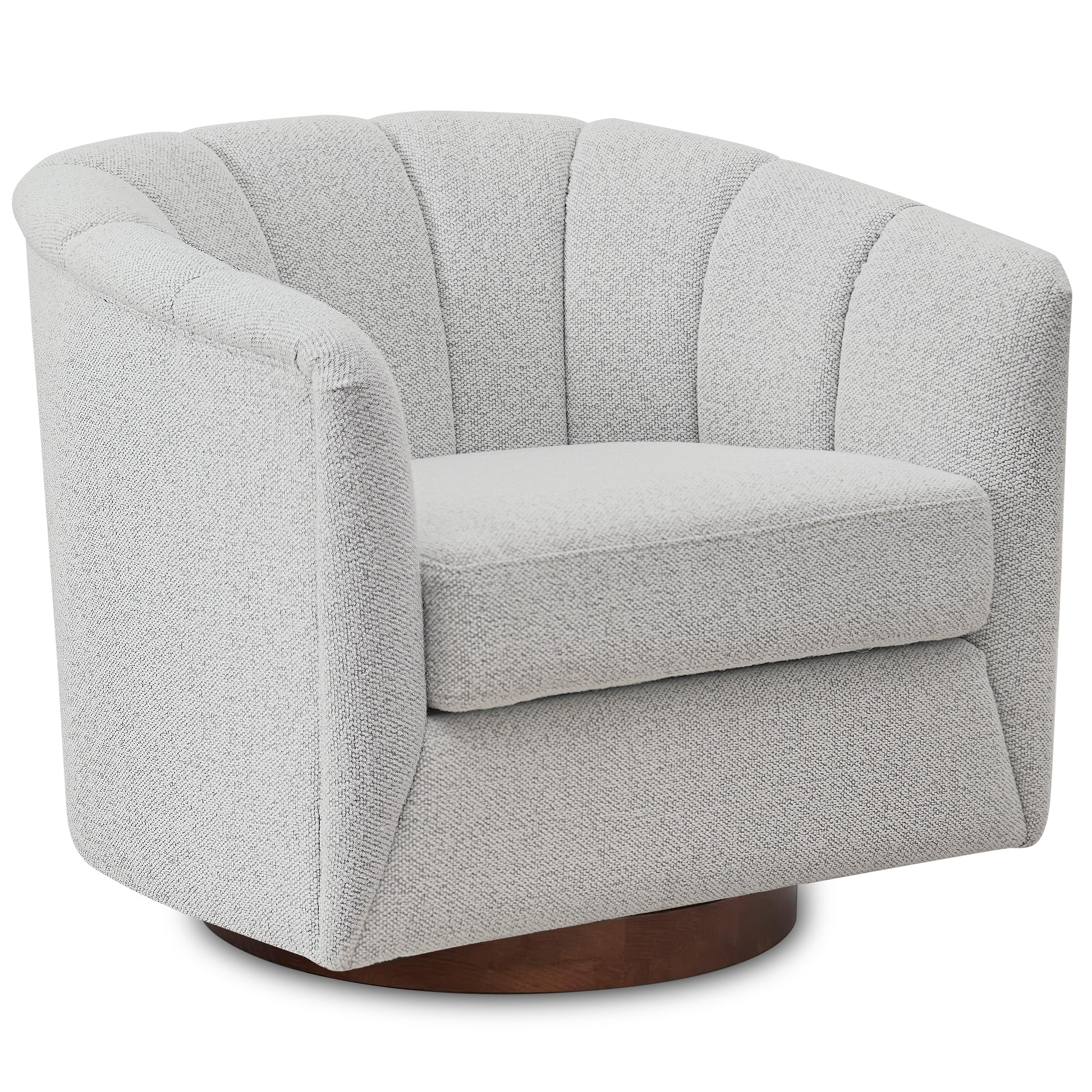 Ivory Fabric Swivel Chair - 33" Wide Comfort