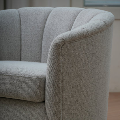 Ivory Fabric Swivel Chair - 33" Wide Comfort