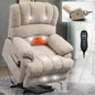 Large Beige Chenille Power Lift Recliner - 23" Seat for Living Room