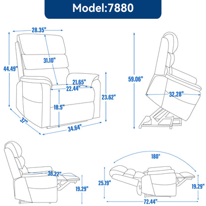 Yellow Brown Power Lift Recliner Chair - 36" Primary Living Space