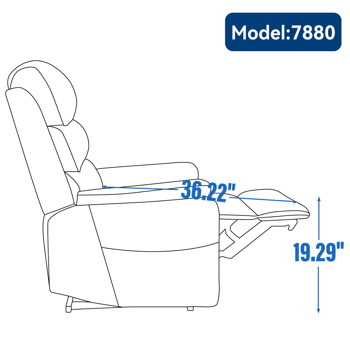 Yellow Brown Power Lift Recliner Chair - 36" Primary Living Space