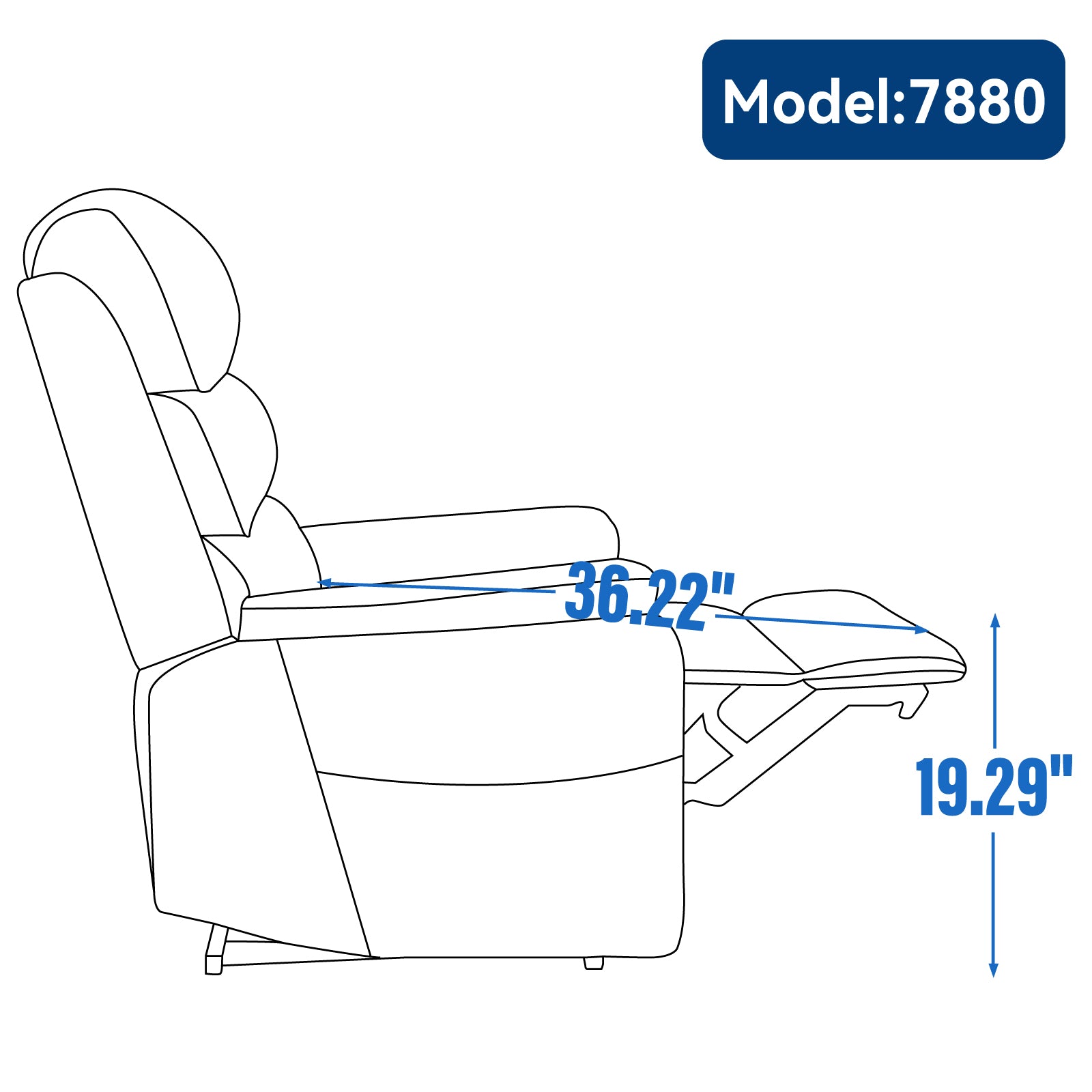 Yellow Brown Power Lift Recliner Chair - 36" Primary Living Space