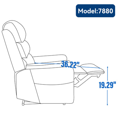 Yellow Brown Power Lift Recliner Chair - 36" Primary Living Space