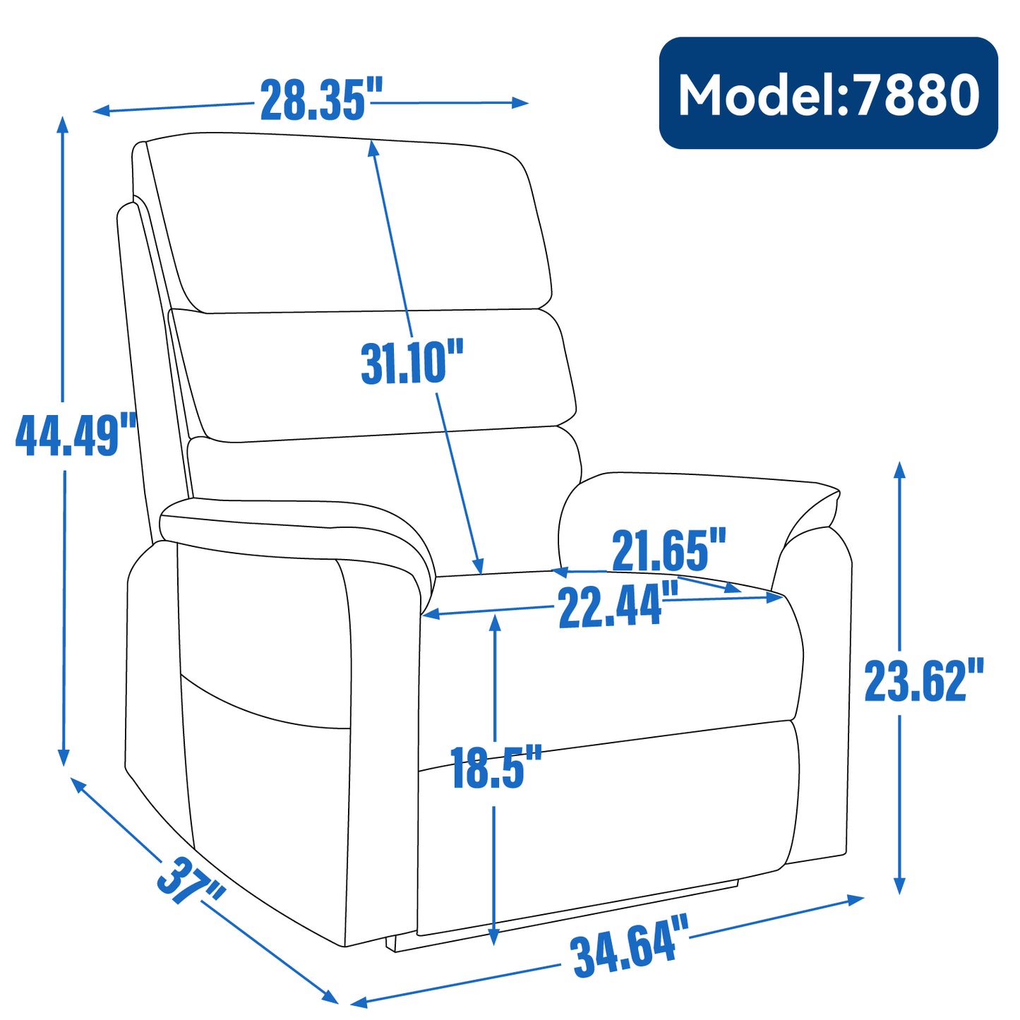 Yellow Brown Power Lift Recliner Chair - 36" Primary Living Space