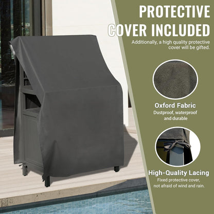 Outdoor Kitchen Island - Grey Aluminum Storage Cabinet