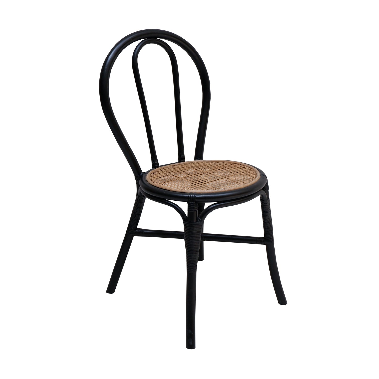 Black Rattan Accent Chair - 35.5" Dining Chair for Living Room