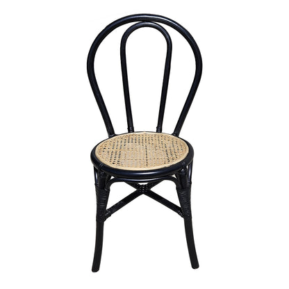 Black Rattan Accent Chair - 35.5" Dining Chair for Living Room