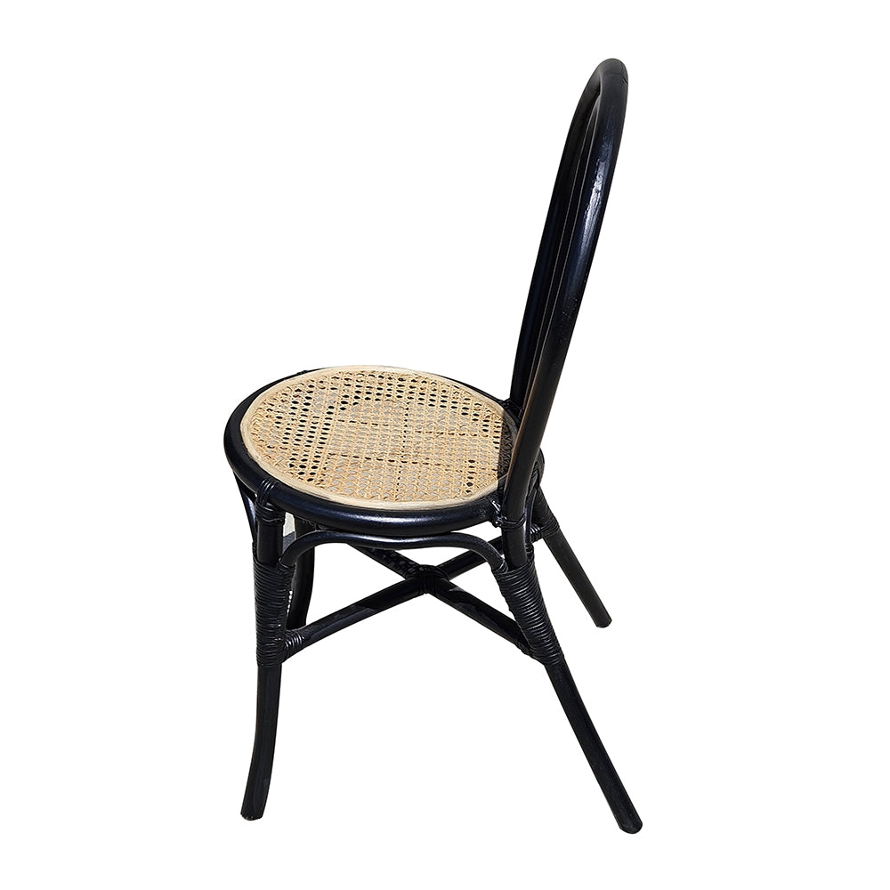 Black Rattan Accent Chair - 35.5" Dining Chair for Living Room