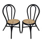 Set of 2, 15.5x20.5x35.5" Black Rattan Dining Chair