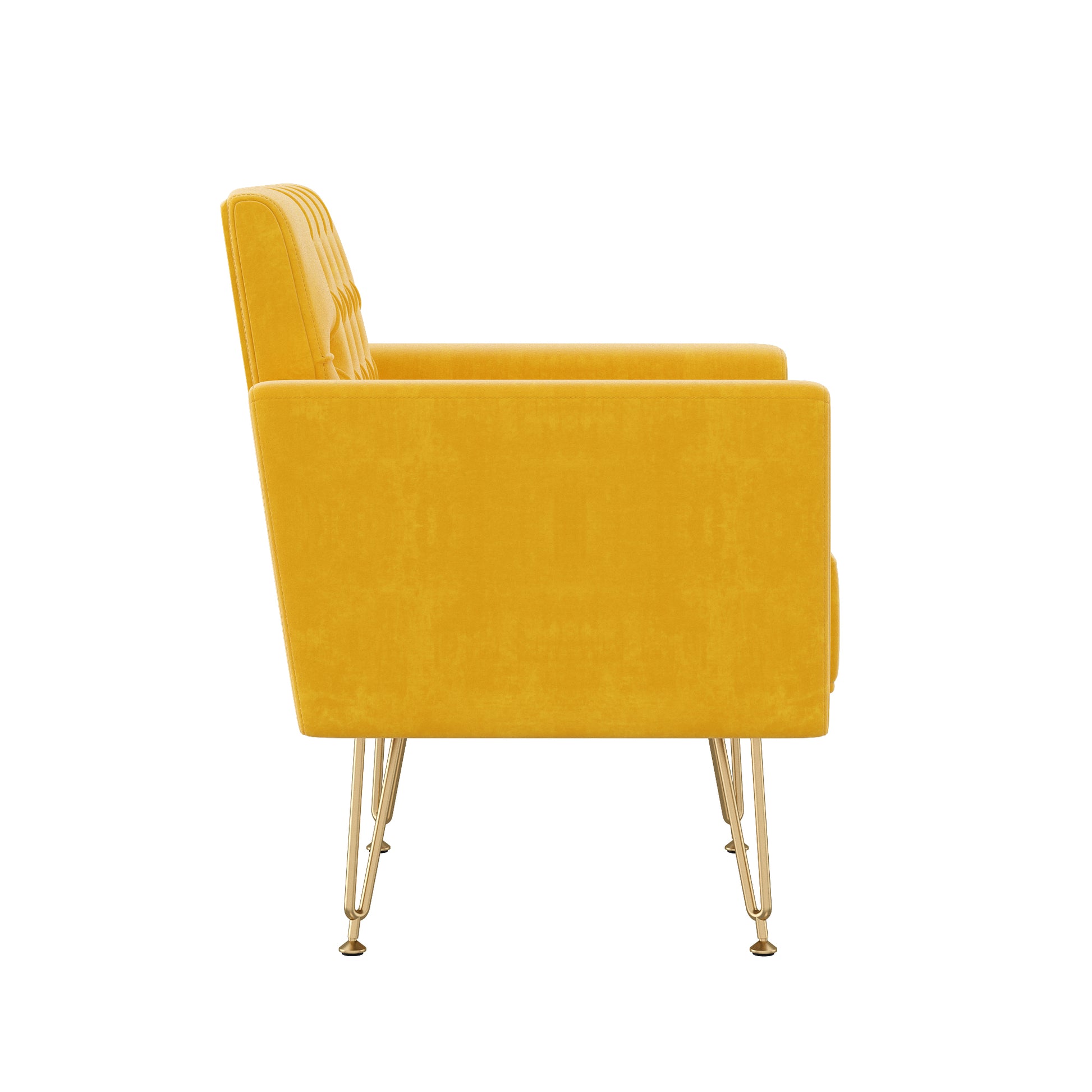 Orange Velvet Armchair - Reading Chair for Living Room