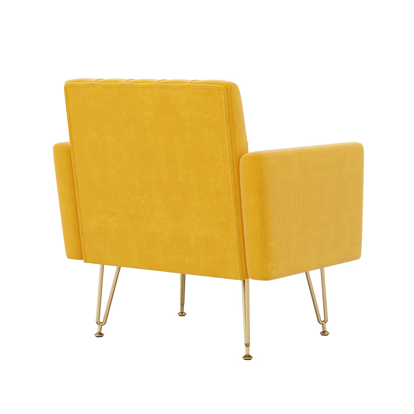 Orange Velvet Armchair - Reading Chair for Living Room