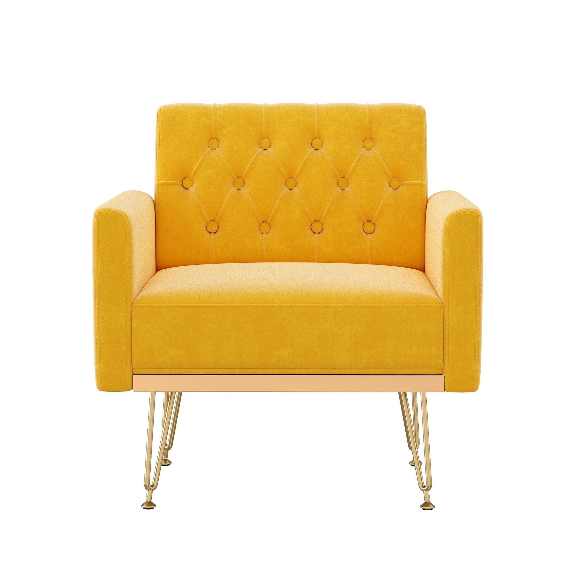 Orange Velvet Armchair - Reading Chair for Living Room