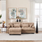 Modular Sectional Sofa Cloud Couch, Deep Seat L Shaped Couch with Ottoman,Sofa Sectional Couches for Living Room, Comfy advanced flannelette Loveseat with 4 Pillows