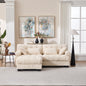 Modular Sectional Sofa Cloud Couch, Deep Seat L Shaped Couch with Ottoman,Sofa Sectional Couches for Living Room, Comfy advanced flannelette Loveseat with 4 Pillows