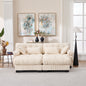 U Shaped Sectional Couches for Living Room,Modular Sectional Sofa Cloud Couch with Ottoman, Deep Seat Loveseat Comfy advanced flannelette Oversized Sofa, Modern Couch with Round Armrests 4 Pillows