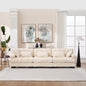 Modular Sectional Sofa,Cloud Couch, Modern Deep Seat Couches for Living Room, 3-Seater Comfy advanced flannelette Sofa for Bedroom, Oversized Sectional Couch with 5 Throw Pillows