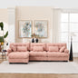 Modular Sectional Sofa,Cloud Couch, L Shaped Couch with Movable Ottoman, Modern Deep Seat Couches for Living Room, Oversized 3-Seater Sofa Comfy advanced flannelette Sofas for Bedroom,5 Pillows