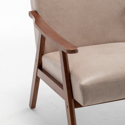 Light Camel Mid-Century Modern Accent Chair for Living Room