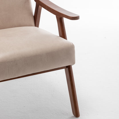 Light Camel Mid-Century Modern Accent Chair for Living Room