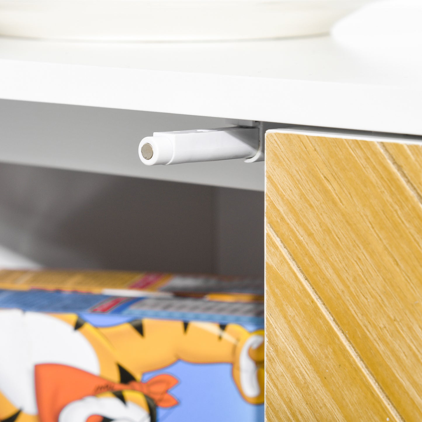 3 Door Natural Sideboard Buffet Cabinet - MDF Steel