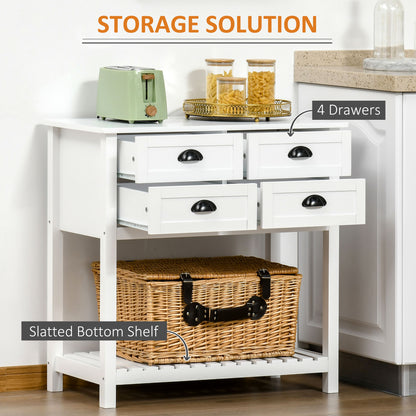 White MDF Sideboard Cabinet - Kitchen Buffet Storage