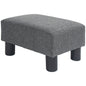 HOMCOM Ottoman Foot Rest, Small Foot Stool with Linen Fabric Upholstery and Plastic Legs, Cube Ottoman for Living Room, Charcoal Gray