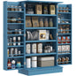HOMCOM 41" Kitchen Pantry Storage Cabinet, Freestanding Kitchen Cabinet with 12 Door Shelves, Double Doors, 5-tier Shelving and Adjustable Shelves, Blue