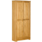 HOMCOM 67" Pinewood Kitchen Pantry Storage Cabinet, Freestanding Cabinets with Doors and Shelf Adjustability, Soft-Close Mechanism, Living Room & Dining Room Furniture, Brown