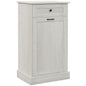 HOMCOM Kitchen Tilt Out Trash Bin Cabinet Free Standing Recycling Cabinet Trash Can Holder With Drawer, Light Gray