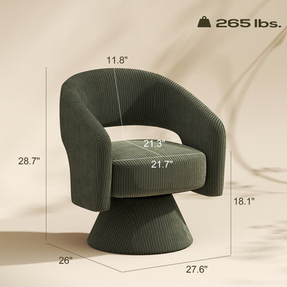 Swivel Barrel Accent Chair - Green, Comfortable Reading Chair