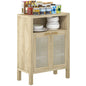 HOMCOM Sideboard Buffet Cabinet with Storage, Modern Accent Cabinet with 2 Doors and Adjustable Shelf, Coffee Bar Cabinet, Natural