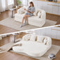 (Old Sku : W2231P392100) 2-in-1 Foldable Sofa Bed,70 Inch Folding Boneless Couch Convertible Compressed Sleeper Sofabed, 4 Pillows for Living Room Apartment, Milk White