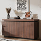 Sideboard Buffet Cabinet,Modern Accent Storage Sideboard, Luxurious Floor Cabinet Buffet with Freestanding Anti Dumping for Kitchen, Living Room, Entryway, Hallway,58.3" Wide 4-Door Sideboard(Brown)