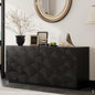 Sideboard Buffet Cabinet, 4 Doors Modern Accent Storage Sideboard, Luxurious Floor Cabinet Buffet with Freestanding Anti Dumping for Kitchen, Living Room, 59" Wide Rectangular Buffet Table(Black)