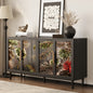60.3" with 4 doors for Buffet Cabinets, Glazed painting art storage Cabinets, American retro control Console Table decorative Cabinets, Living room, Bedroom, Dining room