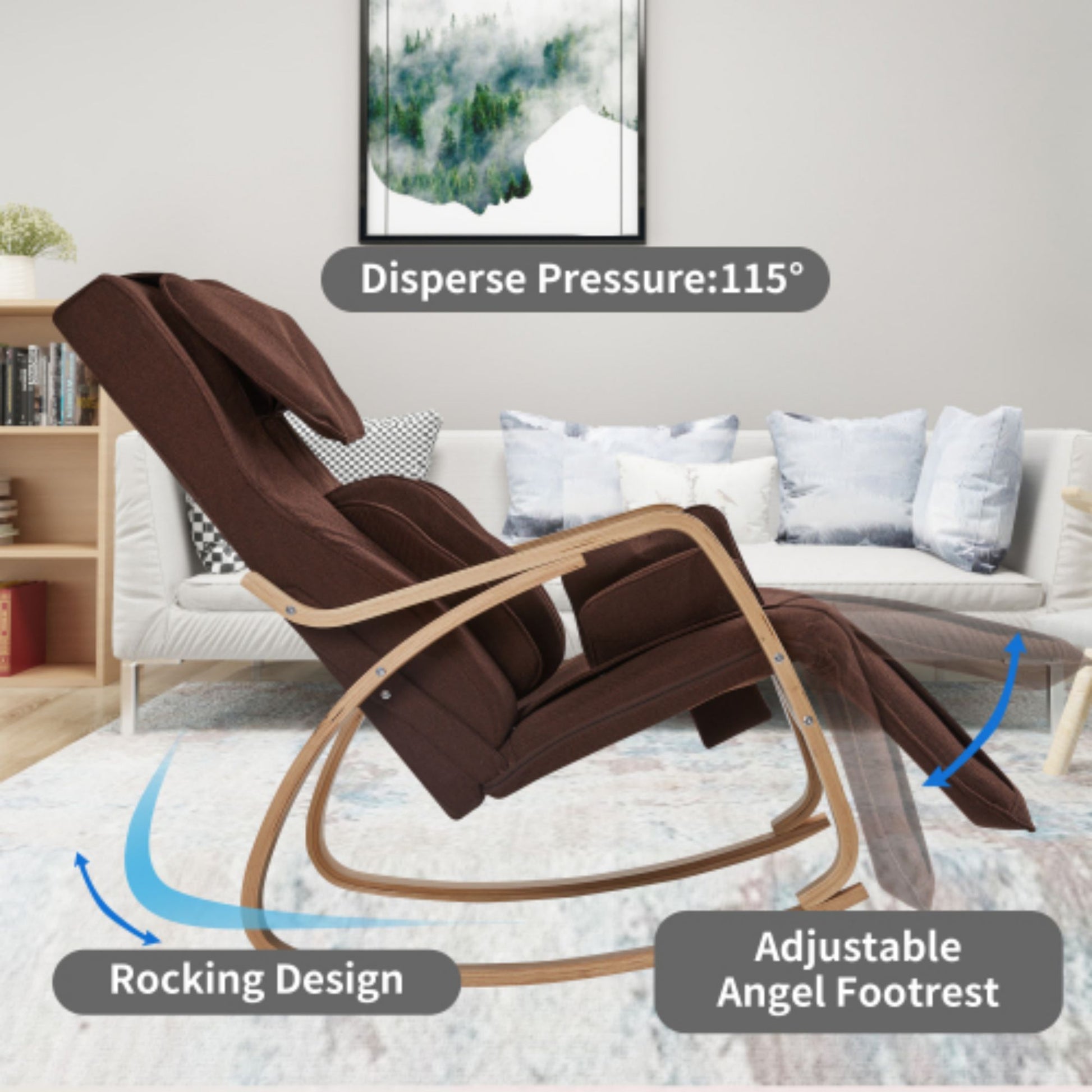 Full Massage Recliner - Brown Linen Comfort