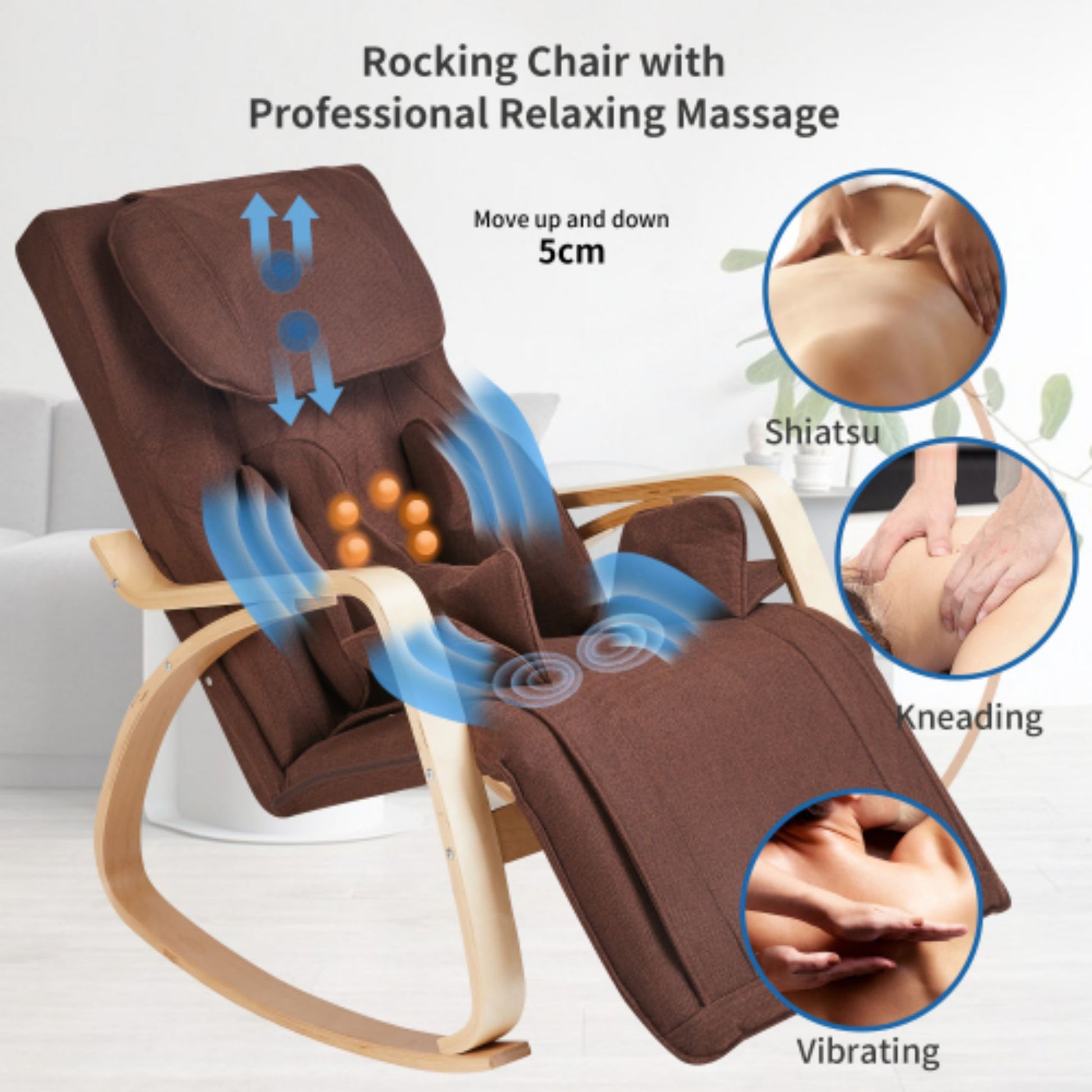Full Massage Recliner - Brown Linen Comfort