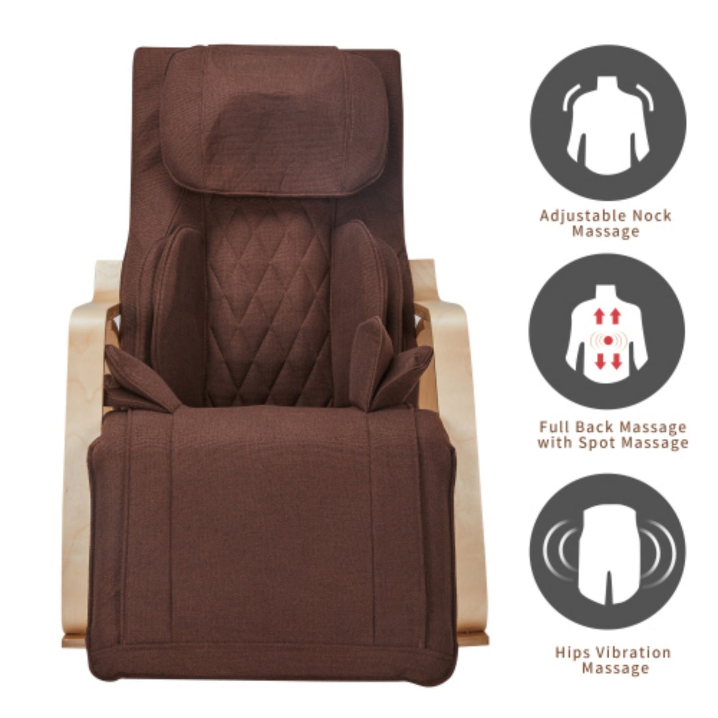 Full Massage Recliner - Brown Linen Comfort
