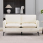 TS Cat paw leather upholstered sofa loveseat,Nordic retro light luxury living room balcony bedroom single casual sofa chair(Cream White)