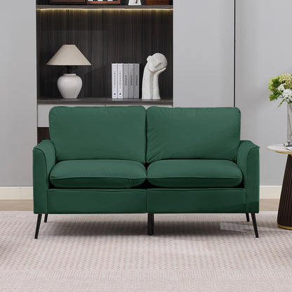 TS Cat paw leather upholstered sofa loveseat,Nordic retro light luxury living room balcony bedroom single casual sofa chair(Green)