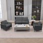 TS Cat paw leather upholstered sofa loveseat ,Nordic retro light luxury living room balcony bedroom single casual sofa chair Double sofa + two pack combination(Gray)