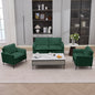 TS Cat paw leather upholstered sofa loveseat,Nordic retro light luxury living room balcony bedroom single casual sofa chair Double sofa + two pack combination(Green)