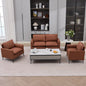 TS Cat paw leather upholstered sofa loveseat,Nordic retro light luxury living room balcony bedroom single casual sofa chair  Double sofa + two pack combination(Brown)